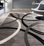 Rugshop Modern Wavy Circles Design 