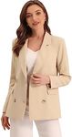 Allegra K Women's Notched Lapel Dou