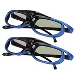 144Hz DLP Link 3D Glasses 2Pack, Rechargeable 3D Active Shutter Glasses, Lightweight and Portable DLP Link 3D Glasses for All DLP Link 3D Projectors