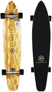 Magneto 44 inch Kicktail Cruiser Longboard Skateboard | Bamboo and Hard Maple Deck | Made for Adults, Teens, and Kids (Earth Tones)