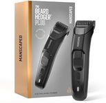 MANSCAPED® The Beard Hedger® PLUS, Men's Adjustable Beard & Mustache Trimmer with 14 Length Settings (1–20mm), Stainless Steel Blade, Waterproof Cordless Grooming, Travel Lock, USB-C Rechargeable