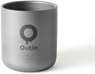 OutIn Ultralight Titanium Coffee Cup, Camping Mug for Backpacking & Hiking, Double-Wall Insulated Pure Titanium Cup, Flavor-Safe & Durable, Compatible with OutIn Nano Espresso Machine(220ml,78g)
