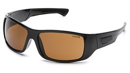 Pyramex Furix Safety Glasses, Black Frame/Coffee Anti-Fog