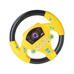 Curious Crafts Steering Wheel Toy Cars Simulation Driving Steering Wheel Portable Pretend Play Toy Gift for Boys Girls (Black Yellow)