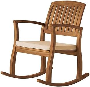 Christopher Knight Home Selma Acacia Rocking Chair with Cushion, Teak Finish