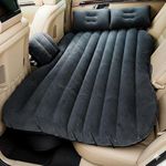Car Inflatable Bed for Back Seat, Portable SUV Air Mattress with Electric Pump, Thick Flocked Surface, Travel Sleeping Mattress for Camping, Road Trips, Outdoor Adventures