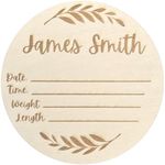 Customizable Baby Name Wooden Announcement Sign - Large 6-Inch "Hello World" Newborn Name Sign for Hospital Birth Announcements and Newborn Photography Props for Boys and Girls (Personalized Name)