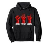 Rock Paper Heavy Metal Fan Rock Music Band Guitar Musician Pullover Hoodie