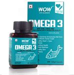 WOW Life Science Omega 3 Fish Oil Capsules | Regular Strength 1500 mg with 270 mg EPA and 180 mg DHA | For Heart, Joints, Eye and Brain Health | 60 Capsules