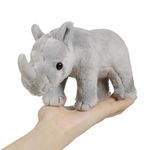 Ice King Bear Wild Animal Small Stuffed Animals Zoo Family Plush Toy (Rhino 7 Inches)