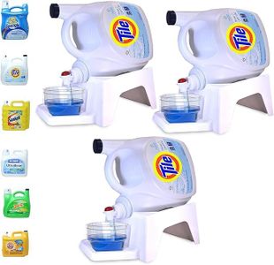 Skywin Laundry Detergent Holder Stand with Tray, 3 Pack Laundry Detergent Stand with Non-Slip Rubber Feet for Washing Room Organization, Easy Pour (White)