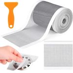 Self Adhesive Mesh Roll for Bathroom Drain Kitchen Sink Strainer Disposable Hair Catcher Shower Drain Mesh Stickers Cuttable PVC Mash Shower Drain Cover Hair Catcher for Any Length (12cm x 4m)