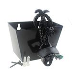 Outdoor Palm Tree Cast Iron Beer Bottle Opener Wall Mounted with Cap Catcher for Beach Theme Party ( Black )