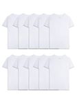 Fruit of the Loom Boys' Cotton White T Shirt, T Shirt - Toddler - 10 Pack - White, 4-5T