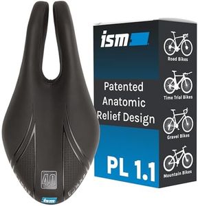 ISM PL 1.1 Noseless Bike Seat - Split Nose Bicycle Saddle for Road Bikes, Mountain Bikes, Gravel, and Triathlon Bikes - Unisex Anatomic Relief Bicycle Saddle for Optimized Blood Flow