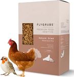 FLYGRUBS Superior to Dried Mealworms for Chickens (20 lb) 85X More Calcium Non-GMO Chicken Feed Additive & Molting Supplement - BSFL Treats for Hens, Ducks, Turkeys, Wild Birds, Turtles, Quails