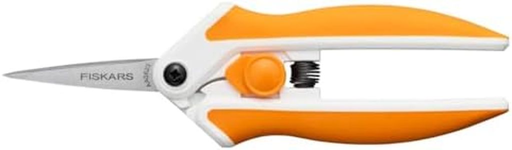Fiskars Tijeras para tejidos Softgrip, Con micropunta, Longitud: 15 cm, Hoja de acero inoxidable/Mangos de plástico, Blanco/Gris, Easy Action, 1070029