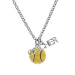 GIMMEDAT Softball Catcher Enamel Necklace Player Women Girl Fan Gift