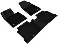 3D MAXpider Custom Fit Complete Floor Mat Set for Select Hyundai Sonata Models - Kagu Rubber (Black)