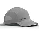 Halo Headband Low-Profile,Quick Drying Running Hats Men Women. Integrated Sweatband absorbs redirects Sweat. UPF50+. SZ 7 3/8, Grey, One size