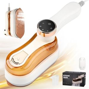 stusgo Garment Steamer Iron-1400W,2-IN-1 Mini Portable Handheld Travel Steamer Iron for Clothes Steamer with LED Screen, Travel steamer for clothes, Portable Iron for Home Appliance & Travel (white)