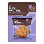 RiteBite Max Protein Choco Chips Cookies with 10g Protein, 4g Fiber | No Maida, GMO Free, No Preservatives 7 Grain Breakfast Cookies, 55g (Pack of 6)