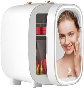 LIGIANT DF01A Skincare Fridge, With 3-Level Dimmable LED Light Mirror, Low Noise Mini Fridge, 4L Large Capacity, Cooler & Warmer, Portable Design for Multiple Uses - Bedroom, Office, and Travel