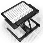 NZQXJXZ 6X Large Magnifying Glass for Reading, Rechargeable LED Magnifier with Detachable Stand, Handheld Magnifiers with Light, 3 Color Temperatures Magnifier for Reading Small Print,Seniors