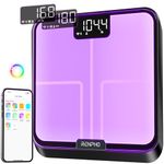 RENPHO Smart Scale for Body Weight, BMI, Body Fat, Muscle Mass, Bluetooth Wi-Fi Rechargeable Scale, RGB Lighting Color Changing Scale, Sync with Fitness App, Chroma Aspire