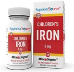 Superior Source Children?s Iron 5 mg - Ferrous Fumarate Supplement for Kids - Iron Supplement for Cell Health & Development Support - Supplement Tablets for Toddlers - 100 Instant Dissolve Tablets