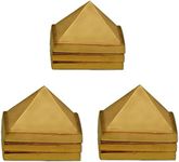 Divya Mantra Vastu Wish Multilayered 1 Inch Zinc Pyramid Having 91 Pyramids in Total - Golden, Set of 3