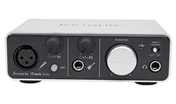 Focusrite iTrack Solo Audio Interface for Mac, PC, and iPad – USB Audio Interface for Recording, Streaming, and Podcasting with XLR, Line-in, and Professional Software included