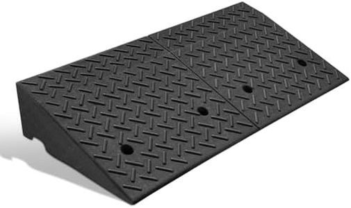 DNA Motoring 6.9" Rise Rubber Curb Ramp Heavy Duty Loading Driveway Ramp Threshold Ramp 39" W x 19.5" D x 6.9" H for Loading Dock, Warehouse, Motorcycles, Cars, TOOLS-00653
