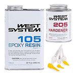 West System 105A Epoxy Resin (1 qt) with 205A Fast Epoxy Hardener (.43 pt) + Mini Epoxy Metering Pump Set