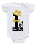 American Apple Romper My 1st New Year Treandy Printed New Year Printed dress Baby Sleep Suit For Baby Boys & Baby Girls Printed Birthday Gift Rompers T Shirt (0-3 Months, My 1st New Year 04)