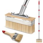7" Deck Stain Brush with 150cm Long Handle, Deck Stain Applicator Set with 3" Paint Brush, Decking Paint Brush for Wood Stain, Oil, Fence, Shed & Patio