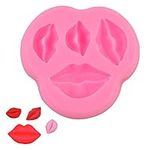 Homemade Cartoon Cake Silicone Molds Lips Shape Baking Tool for Party Cake Baking Fondant(Pink)