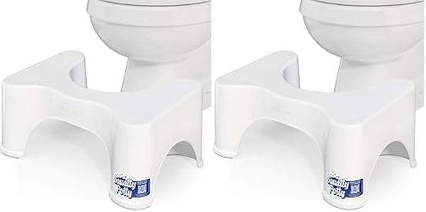 Squatty Potty The Original Bathroom Toilet Stool Height, White, 9 Inch (Pack of 2)