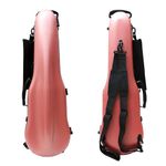 Vetimobato Dazzling Hard Shell Violin Case 4/4 Full Size Strong Light Carbon Fiber Violin Box Cello style Shaped Flight Case with Straps Travel Violin Case (Pink gold)