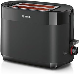 Bosch Kompakt Toaster MyMoment TAT2M123, integrierter Brötchenaufsatz, mit Auftaufunktion, mit Abschaltautomatik, Liftfunktion, Brotzentrierung, perfekt für 2 Scheiben, 800 Watt, Schwarz matt