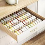 Clear Acrylic Spice Drawer Organizer, 4 Tier- 2 Set Expandable From 23 cm to 46 cm Seasoning Jars Drawers Insert, Kitchen Spice Rack Tray for Drawer/Countertop (Jars and Labels not included)