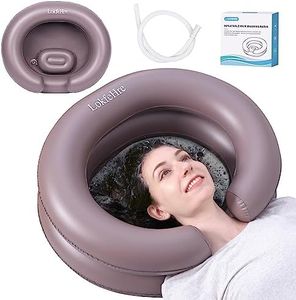 LOKFEHRE Large Portable Inflatable Hair Washing Basin for Bedridden - Wash Hair in Bed with Inflatable Shampoo Bowl.Hair Washing Basin for Elderly,Disabled,Injured,Ideal Inflatable Sink for Locs Detox