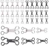 Sewing Hooks and Eyes Closure for Clothing, 60 Pairs Bra Clasps Hook and Eye Latch Replacement for Sewing Fasteners Clasp Repair