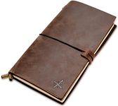 Leather Travelers Notebook - 8.5x4.5" / 22x11.5cm - Wanderings® Refillable Travel Journal - Hand-Crafted Genuine Leather Journal for Writing, Poets, as a Diary or Life Planner - Blank Inserts.