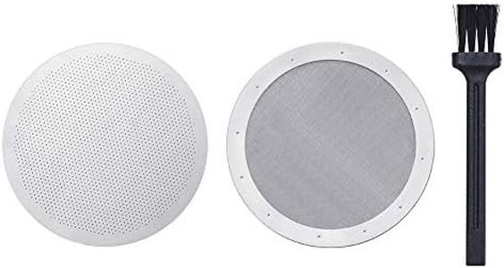 2 PCS Reusable Coffee Filters, Coffee Mesh for AeroPress Coffee Makers, 100% Stainless Steel Washable Screens with 1 Brush