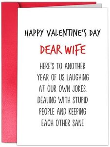 TQDaiker Happy Valentines Day Card for Dear Wife, Hilarious Valentine’s Gift from Husband, Funny Vday Card for Fiancee Her Women