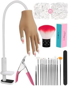 Practice Hand for Acrylic Nails, Silicone Hand for Nail Practice, Nail Tips Won't Fall off Nail Hand, Flexible Nail Practice Hand for Beginners,13.7 x 6.29 x 1.88in