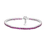 Ornate Jewels 925 Silver Created Red Ruby Single Line Tennis Bracelet for Women and Girls | With Certificate of Authenticity & 925 Stamp | Life-time Warranty*