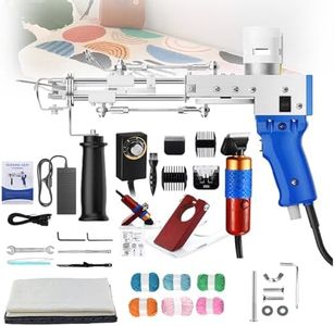 DFANCE Tufting Gun,Guns De Tapis,Pistolet à Touffeter Électrique 2 en 1 avec Coupe-Boucles Et Coupe-Tapis Tufting Pistolet 5-40 Points/Sec,pour Artisanat Tapis Vêtements DIY Cadeau