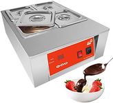 ALDKitchen Digital Electric Chocolate Melter | 8 kg Tempering Machine | Electric Chocolate Melting Pot | Commercial Use | Stainless Steel (4 Tanks) | 110V